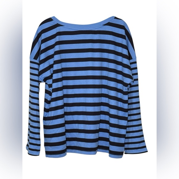 Style & Co. Long Sleeve Striped Button Trim Knit Top Tee Bashful Blue NWT XL - Picture 4 of 14